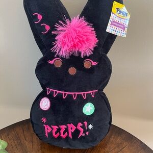Peeps Black and Pink Stuffed Bunny